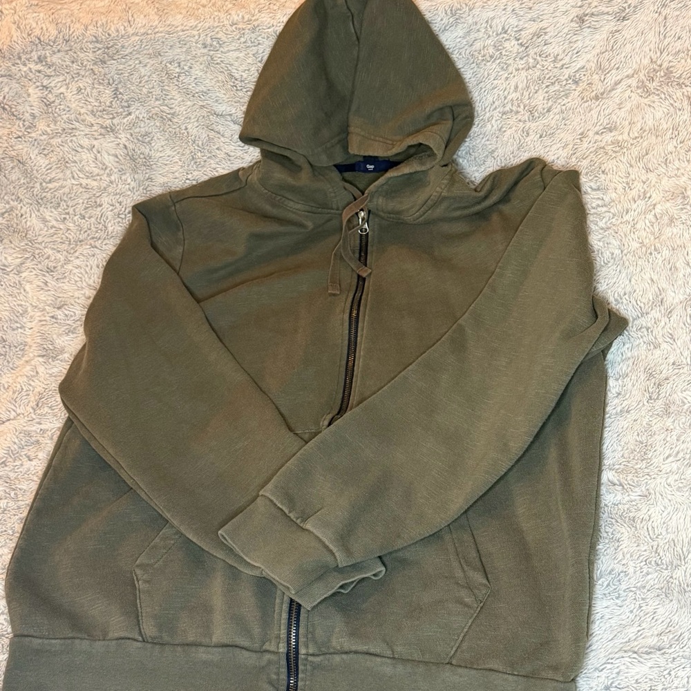 GAP Men's Olive Zip-Up Sweater